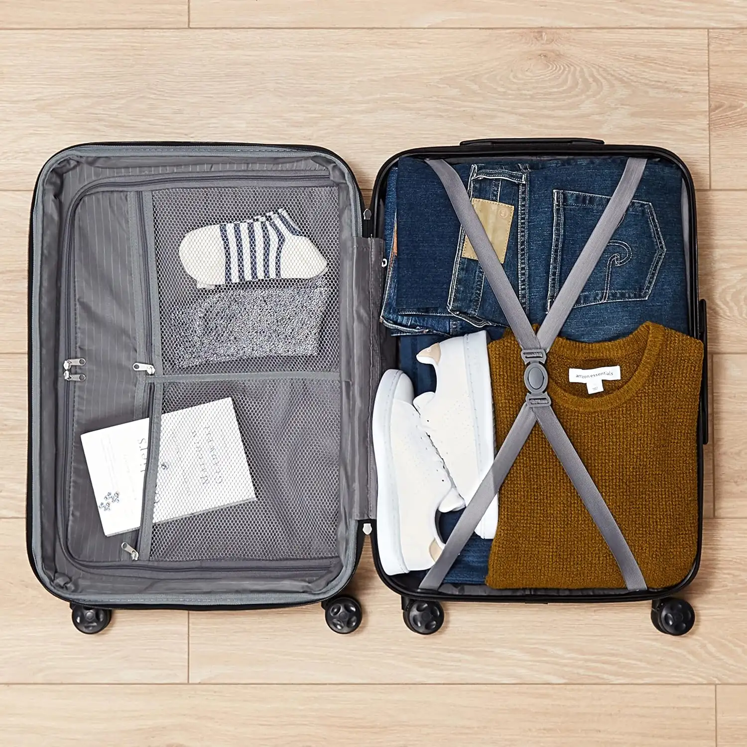 Amazon Basics Expandable Hardside Carry-On Luggage,Navy Blue - 91B3vWLEhL._AC_SL1500_